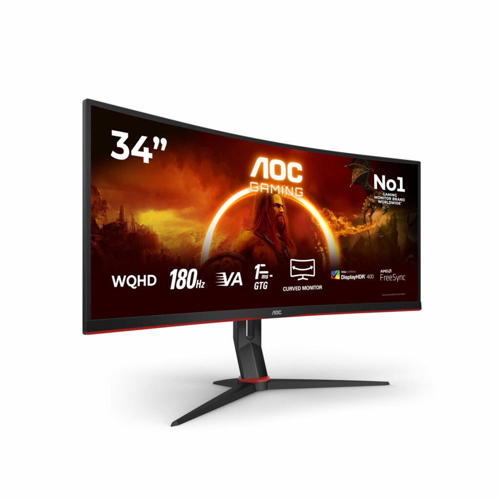 Écran PC 34" AOC WQHD 180 Hz incurvé