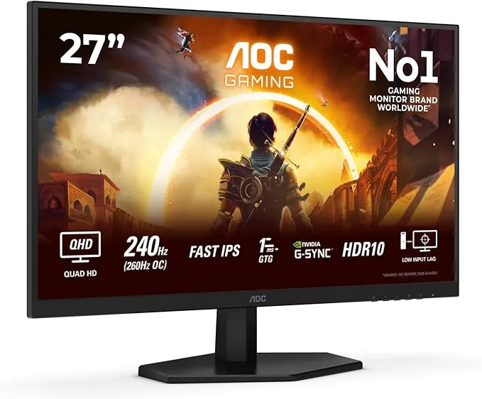 AOC Gaming Moniteur Q27G42ZE 27 Pouce 260Hz Fast IPS Dalle · Écran · Noir · 260 Hz