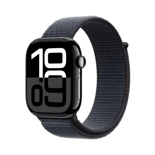 Apple Apple Watch Series 10 OLED 46 mm boîtier noir / bracelet textile noir (MWWR3QF/A)