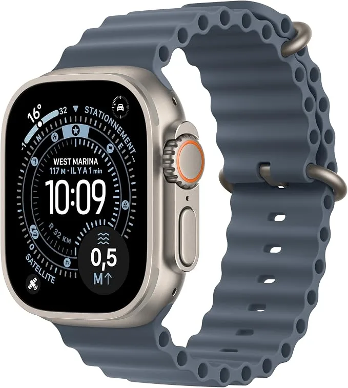 Apple Apple Watch Ultra 3 GPS + Cellular 49 mm boîtier titane / bracelet bleu (MEWH4QF/A)