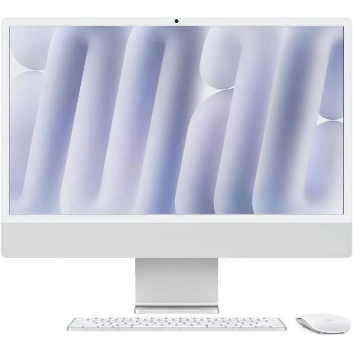 Apple iMac 24 ecran retina 4 5K 256Go SSD 16Go RAM Puce M4 CPU 8 coeurs GPU 8 coeurs Argent (2024)