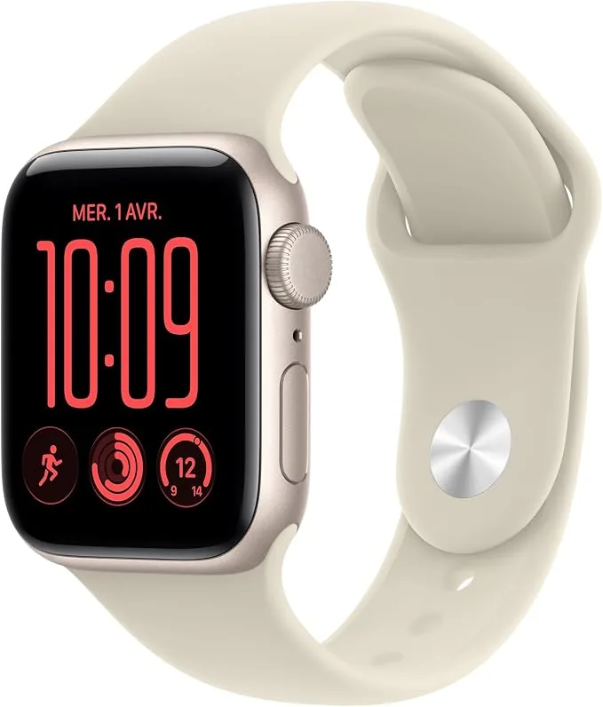 Apple Watch SE 3 GPS - 40mm - Boîtier Starlight Aluminium - Bracelet Sand Sport Band - S/M