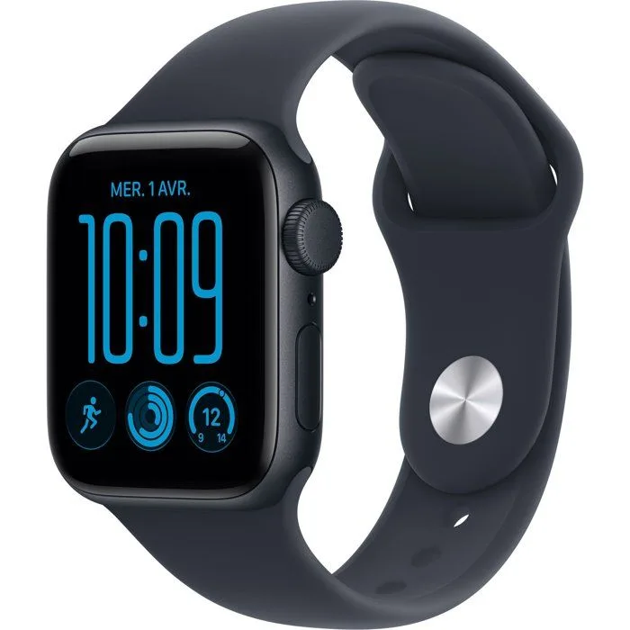 Apple Watch SE 3 (GPS), Boîtier en Aluminium Minuit de 40 mm