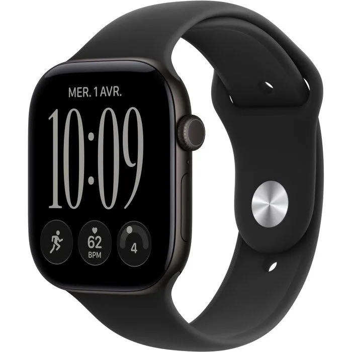 Apple Watch Series 12 GPS - 46mm - Boîtier Black Aluminium - Bracelet Black Sport Band - S/M