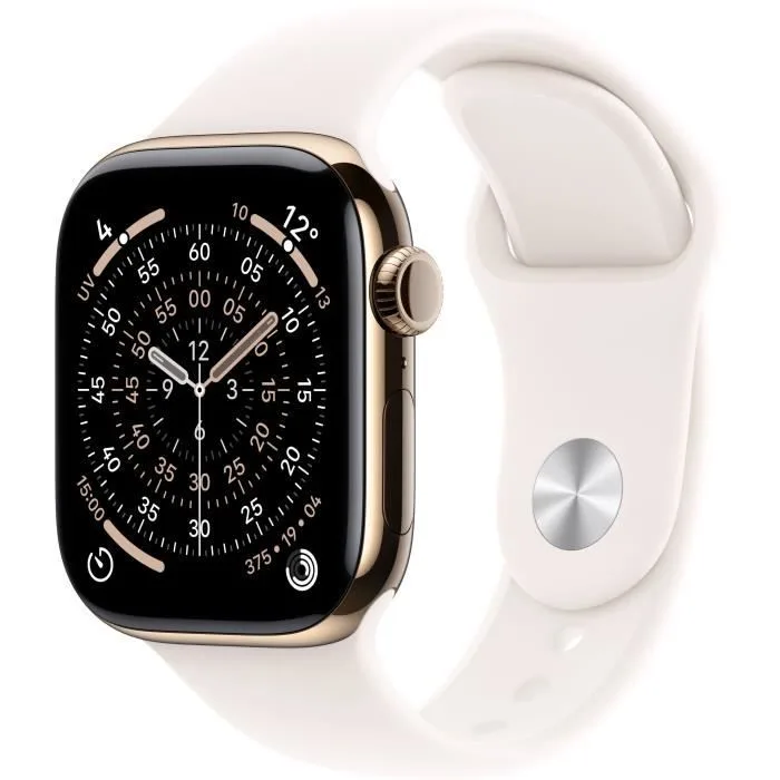 Apple Watch Series 11 GPS + Cellular - 42mm - Boîtier Gold Titanium - Bracelet Light Blush Sport Band - M/L
