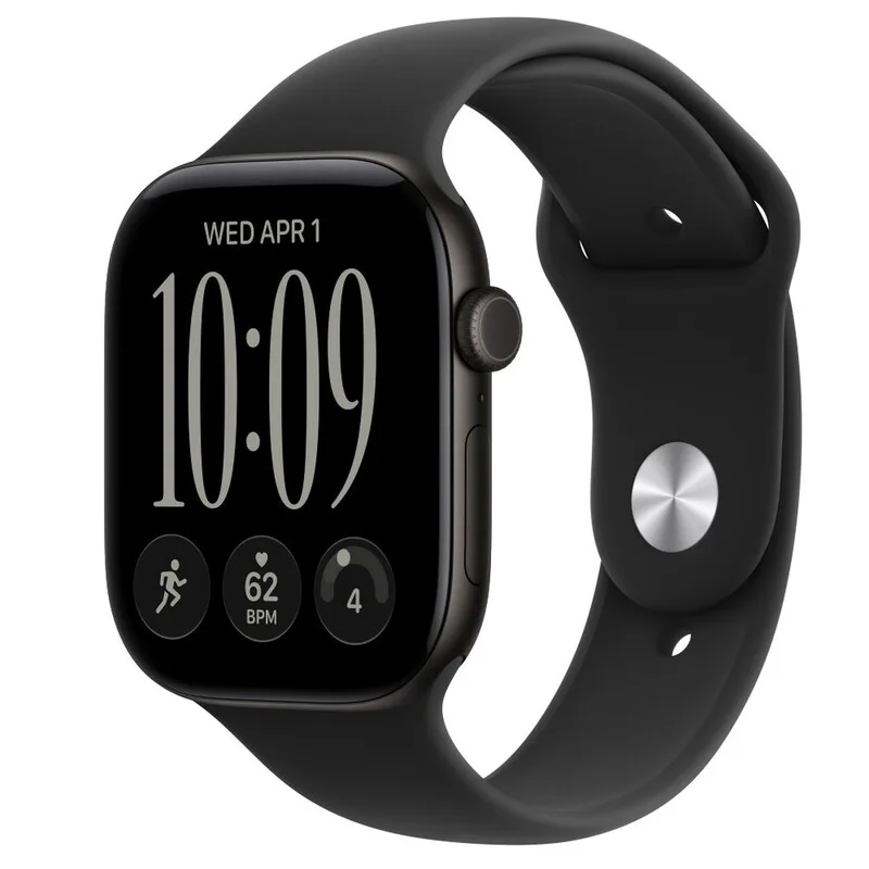 Apple Watch Series 12 GPS + Cellular 46 mm Boîtier en Aluminium Noir avec Bracelet Sport Noir – S/M