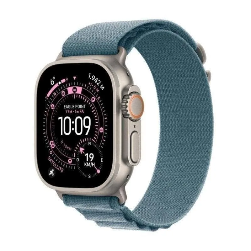 Apple Watch Ultra 3 GPS + 4G 49 mm avec boîtier en titane naturel et Boucle Alpine bleu clair – Medium