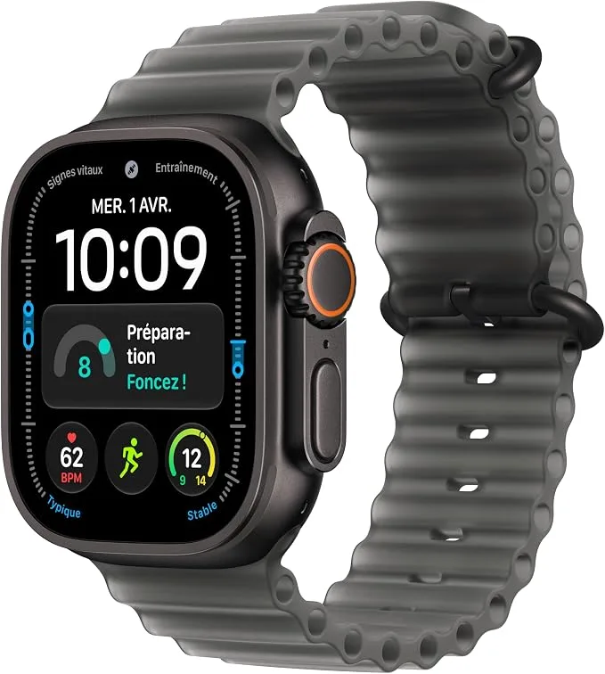 Apple Watch Ultra 4 GPS + Cellular, Boîtier en Titane Noir de 49 mm