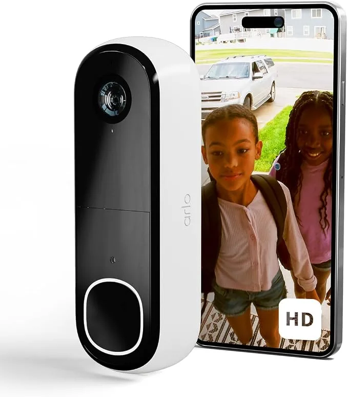 Arlo Sonnette HD Sonnette de Surveillance Wi-Fi Exterieure sans Fil · Blanc