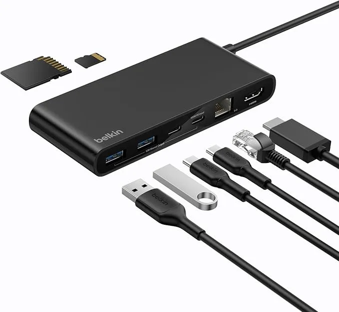 Belkin Connect Hub USB C 8-en-1 · 4K · Noir · 60 Hz
