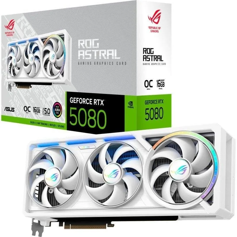 Carte Graphique Asus ROG Astral GeForce RTX 5080 16GB GDDR7 Reflex 2 RTX AI DLSS4