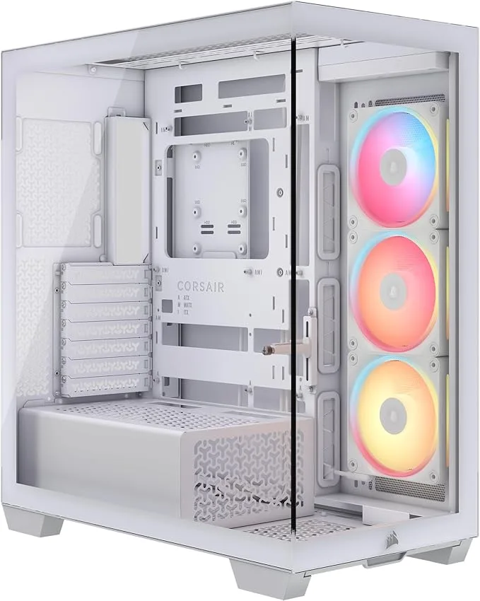 Corsair 3500X LX-R RGB Boîtier PC Mi-Tour avec Vitre Panoramique · Blanc