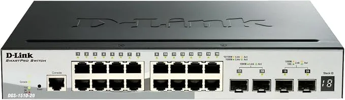 D-Link DGS-1510-20/E Switch Smart Manageable 20 Ports Gigabit · Gris
