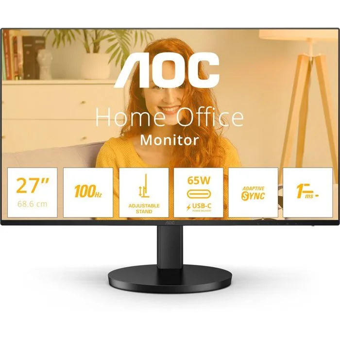 Ecran PC – AOC – 27″ – QHD – 100Hz – Dalle IPS – 1ms – Ajustable en hauteur – Q27B3CF2