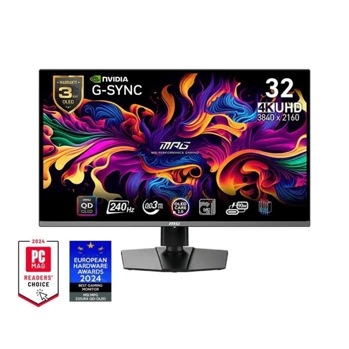 Ecran PC Gamer - MSI - 31 5 - UHD - 240Hz - Dalle QD-OLED - 0 03ms - Ajustable en hauteur - MPG 321URX QD-OLED