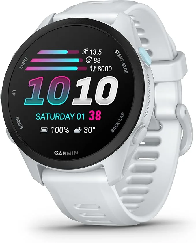 Garmin Forerunner 70 - Montres connectées GPS de Running faciles à Utiliser - Blanc - Boîtier 43 mm