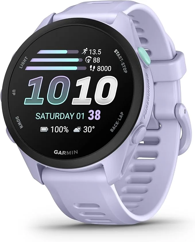 Garmin Forerunner 70 - Montres connectées GPS de Running faciles à Utiliser - Lavande - Boîtier 43 mm