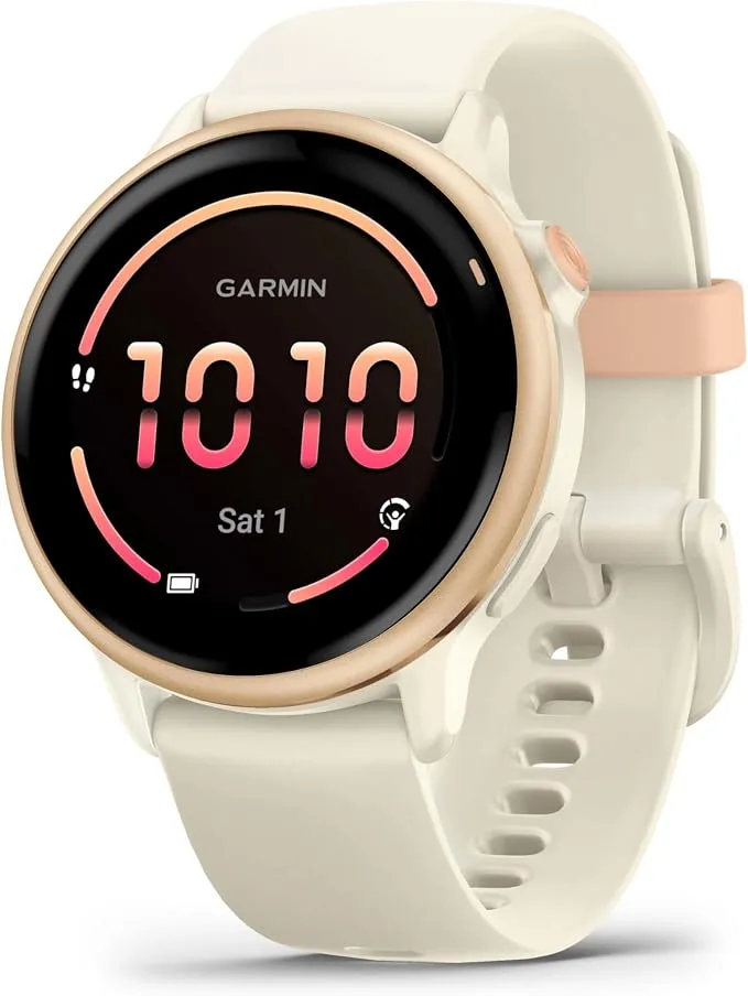 Garmin vívoactive 6, Montre connectée GPS sport & santé, Blanc/Pêche, 42mm