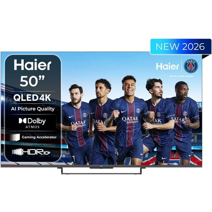 Haier H50S85GUX – TV QLED 50&Prime; (126 cm) – 4K UHD 3840 x 2160 – Dolby Vision – Google TV – 4xHDMI 2.1 – Wi-Fi