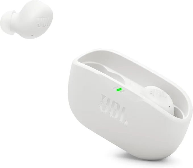 JBL Vibe Buds 2 – Écouteurs Bluetooth sans fil avec suppression du bruit – Blanc – JBLVBUDS2WHT