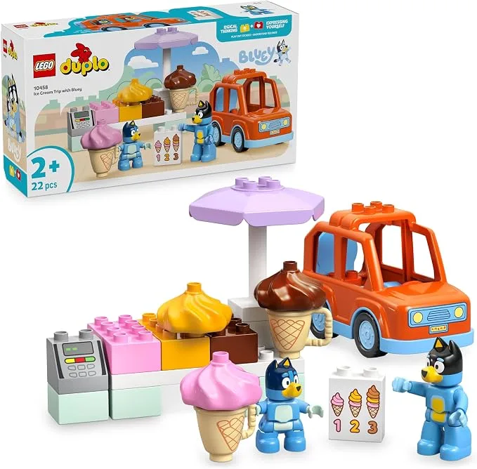 LEGO Bluey - DUPLO Visite chez le Marchand de Glace avec Bluey - 10458
