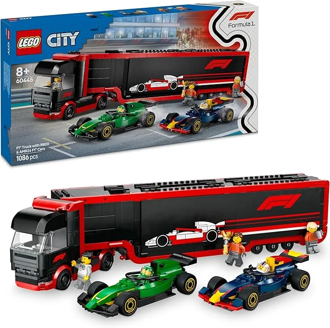 LEGO City - Camion de F1 avec Voiture de F1 RB20 et AMR24 - 60445