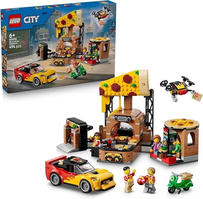 LEGO City - La pizzeria et ses véhicules de livraison - 60496