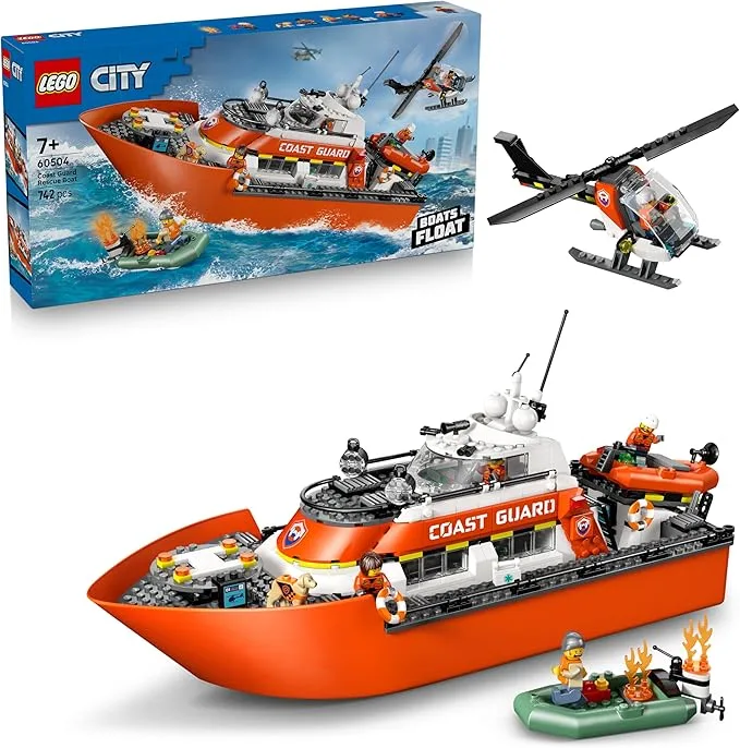 LEGO City - le Bateau de Sauvetage et l'Hélicoptère des Garde-Côtes - 60504