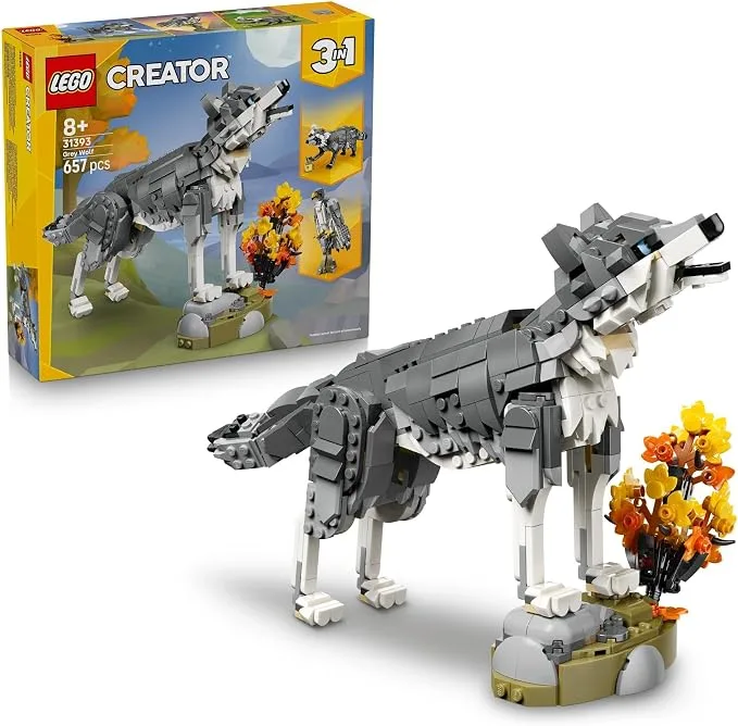LEGO Creator - 3-en-1 Les Animaux de la Forêt: Le Loup Gris - 31393