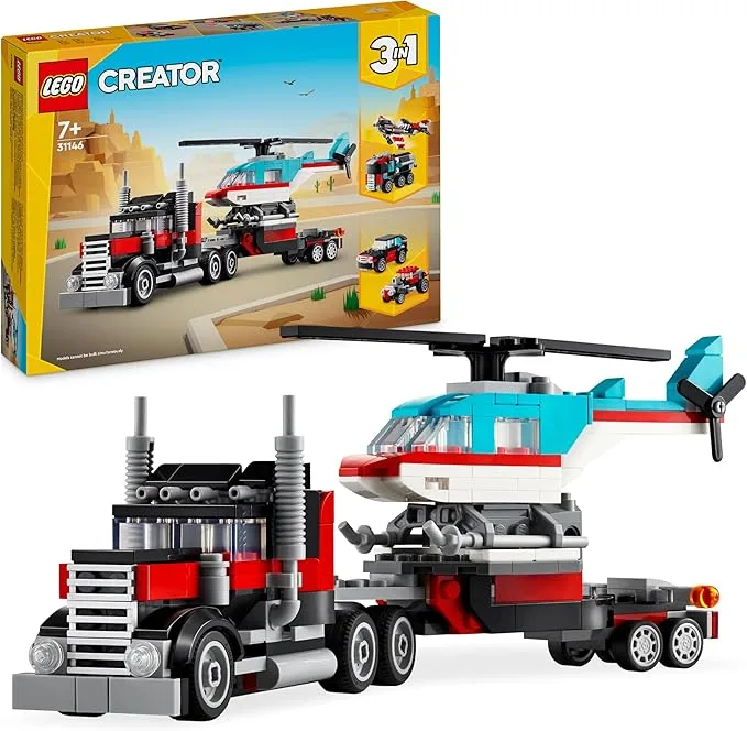 LEGO Creator - Le Camion Remorque avec Hélicoptère - 31146