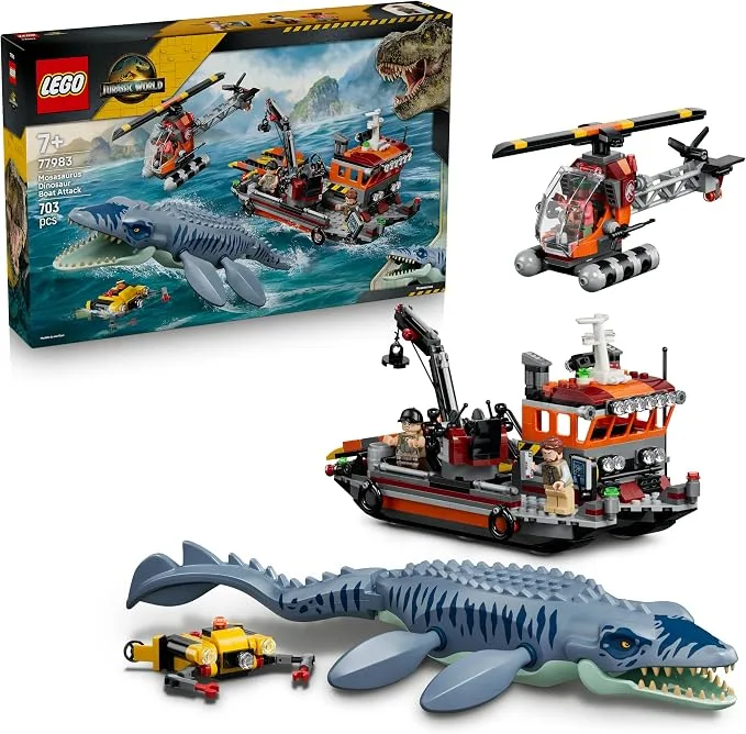 LEGO Jurassic World - L'attaque du bateau par le Mosasaure - 77983