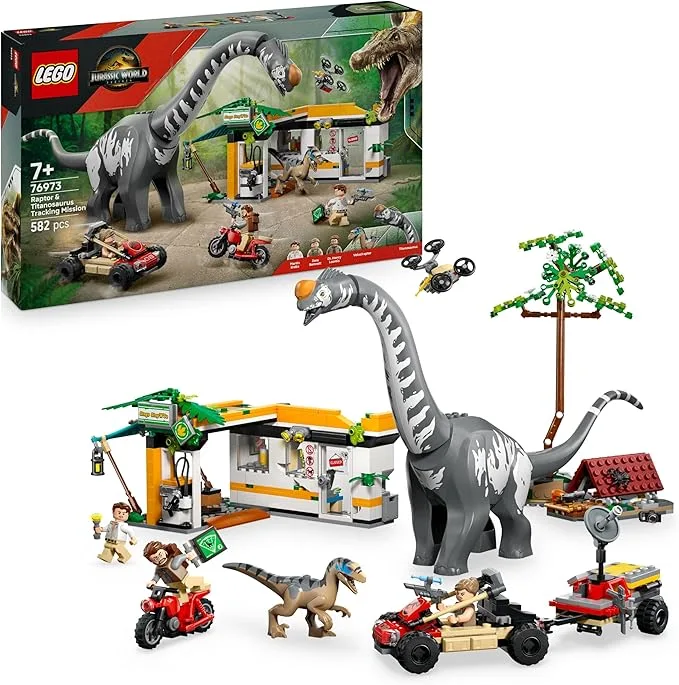 LEGO Jurassic World – La Poursuite du Vélociraptor et du Titanosaure – 76973