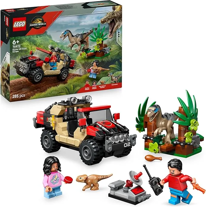 LEGO Jurassic World - Le Vélociraptor et l'Evasion en 4x4 - 76972