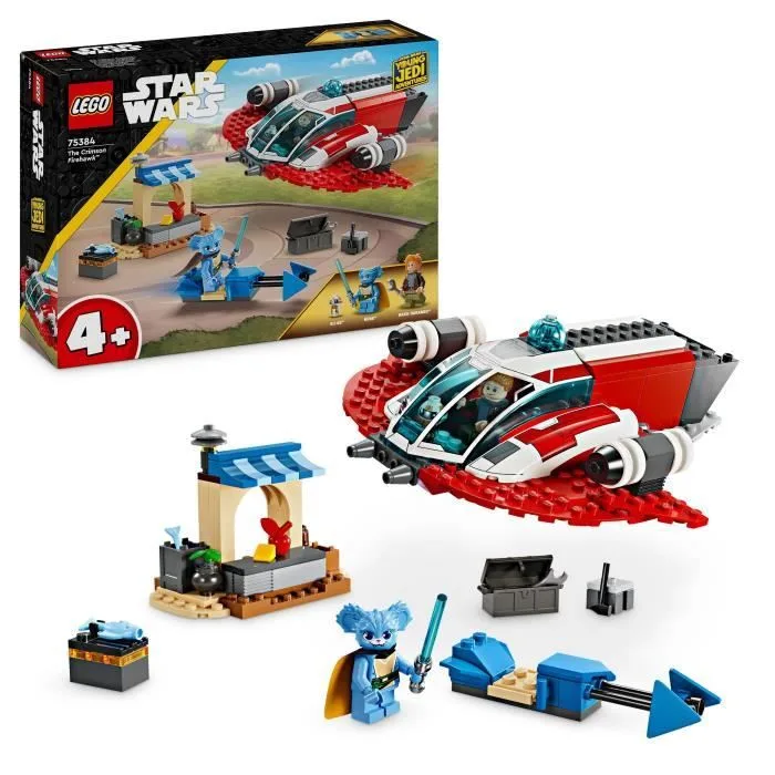 LEGO Star Wars - Le Crimson Firehawk, Jouet de Construction avec Speeder Bike et Minifigurines - 75384