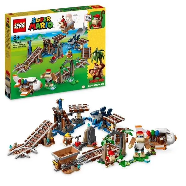 LEGO Super Mario – Ensemble d&rsquo;Extension Course de Chariot de Mine de Diddy Kong – 71425