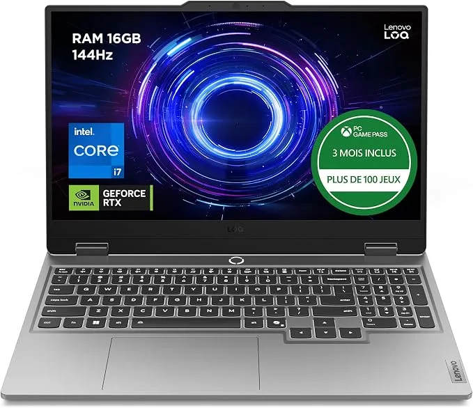Lenovo LOQ 15IRX10 · Ordinateur portable · 15.6″ · FHD · 16 Go · 512 Go · Blanc · Intel Core i7-13700HX · RTX 5060