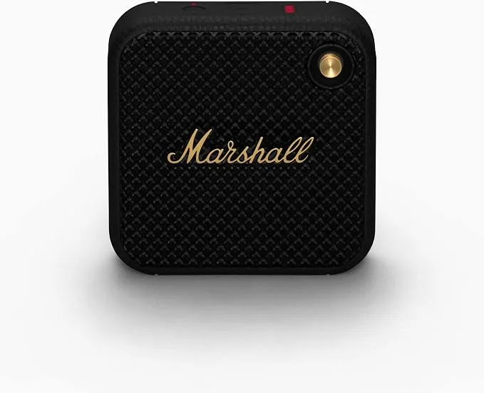 Marshall Willen Haut-parleurs Bluetooth sans Fil 15 Heures de Lecture étanche Charge Rapide empilable - Noir et Laiton
