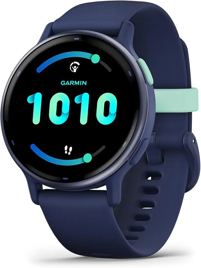 Garmin Vivoactive 5 3,05 cm (1.2") AMOLED 42 mm Numérique 390 x 390 pixels Écran tactile Bleu Wi-Fi GPS (satellite)