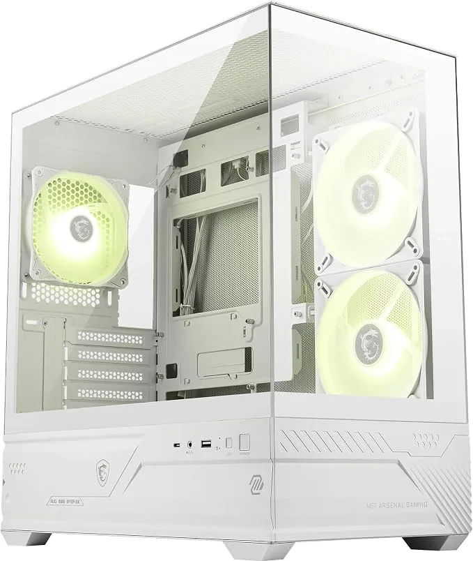 MSI MAG Pano M110R White Boîtier PC Gaming Micro-ATX et Mini-ITX