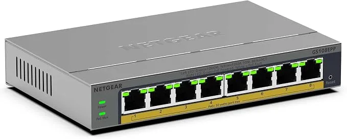 Netgear Smart Switch manageable Easy Gigabit Ethernet 8 Ports avec PoE+