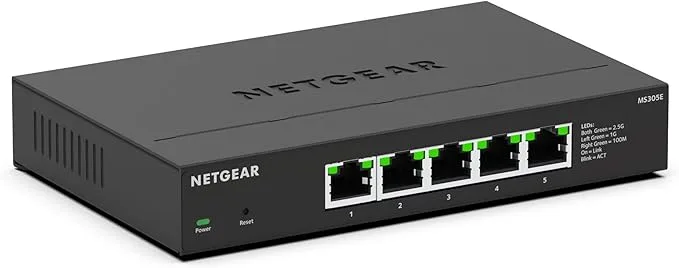 Netgear Switch 2,5Gb 5 Ports, Manageable Switch Ethernet MS305E