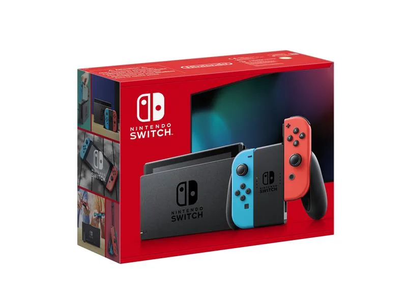 Console Nintendo Switch avec une Joy-Con bleu néon et une Joy-Con rouge néon (Switch)
