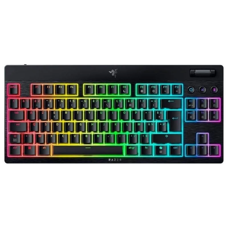 Razer BlackWidow V4 sans pavé numérique, profil bas, HyperSpeed (interrupteurs Orange) - Disposition française