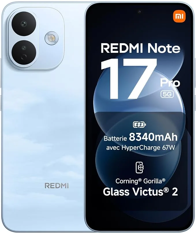 Redmi Note 17 Pro 5G, Smartphone 8+512 Go, Bleu, Batterie 8340 mAh