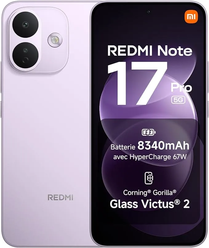 Redmi Note 17 Pro 5G, Smartphone 8+512 Go, Violet, Batterie 8340 mAh