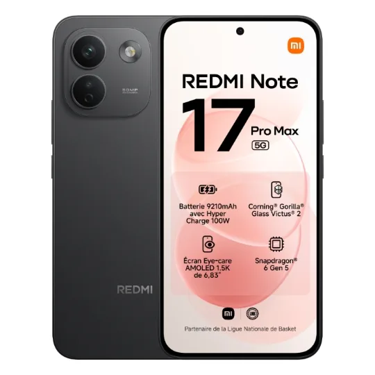 Smartphone Xiaomi Redmi Note 17 Pro Max 5G 256Go Noir