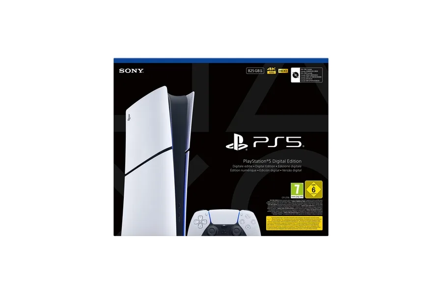 PlayStation Sony, 5 Édition Numérique, PS5 avec 1 Manette Sans Fil DualSense, Couleur : Blanche