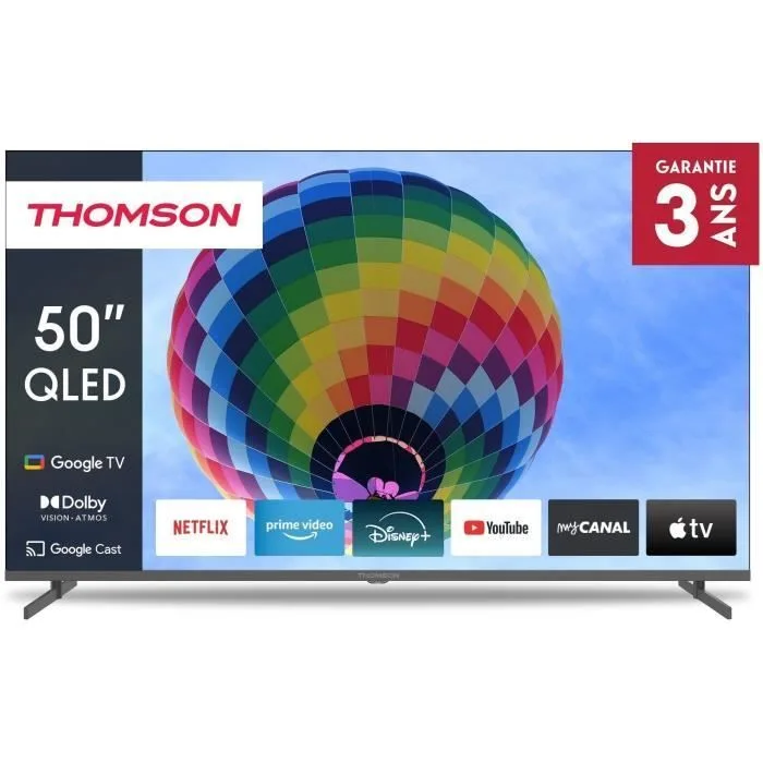 Thomson 50QG4S14 – TV QLED 50&Prime; (126 cm) – 4K 3840×2160 – HDR 10 – Google TV – 2xHDMI 2.1 + 2xHDMI 2.0