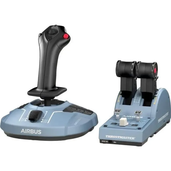 Thrustmaster Joystick TCA Officer Pack Airbus Edition : Réplique ergonomique du Mini-manche et Quadrant Airbus