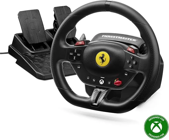Thrustmaster Volant gaming T98 Ferrari 296 GTS + pédalier T2PM pour Xbox